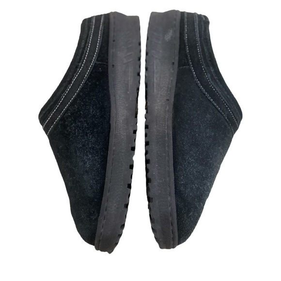 Cloud Nine sheepskin orthopedic slip-on clog slipper black suede size 7 - Picture 6 of 10
